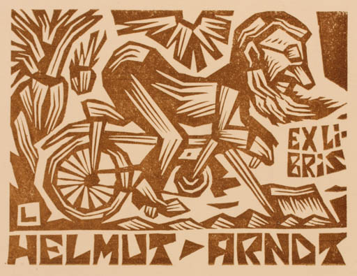 Exlibris by Rajmund Lewandowski from Poland for Helmut Arndt - Man 