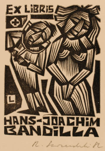 Exlibris by Rajmund Lewandowski from Poland for Hans-Joachim Bandilla - Medicine 