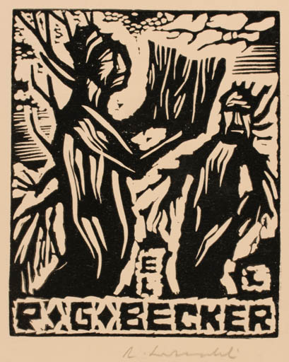 Exlibris by Rajmund Lewandowski from Poland for Paul G. Becker - Couple 