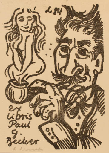 Exlibris by Rajmund Lewandowski from Poland for Paul G. Becker - 