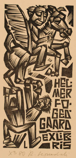 Exlibris by Rajmund Lewandowski from Poland for Helmer Fogedgaard - Pegasus 