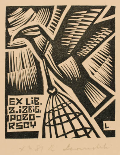 Exlibris by Rajmund Lewandowski from Poland for Z. Izbig Ipozorscy - Bird 