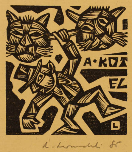 Exlibris by Rajmund Lewandowski from Poland for Andrzej Kot - 