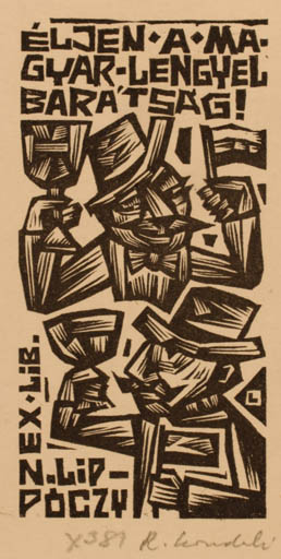 Exlibris by Rajmund Lewandowski from Poland for Ing. Nobert Lippóczy - Wine 