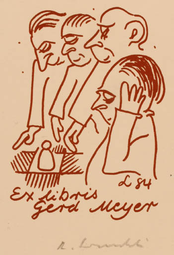 Exlibris by Rajmund Lewandowski from Poland for Gerd Meyer - Sport/game 