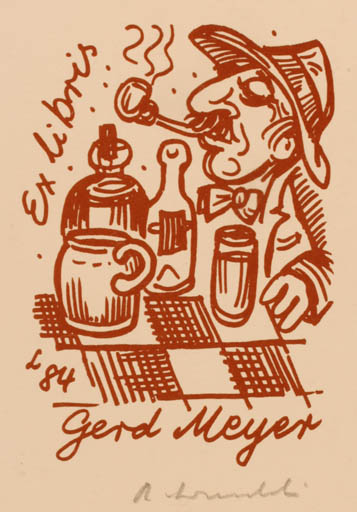 Exlibris by Rajmund Lewandowski from Poland for Gerd Meyer - 