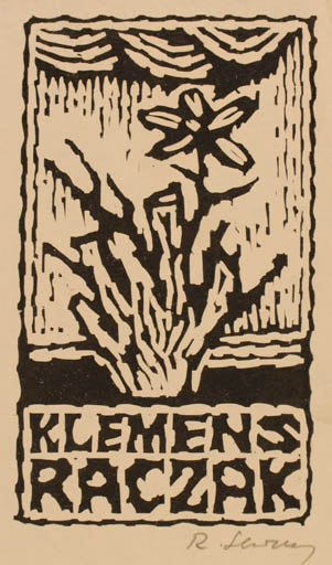 Exlibris by Rajmund Lewandowski from Poland for Klemens Raczak - 