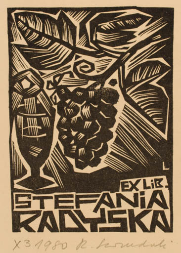 Exlibris by Rajmund Lewandowski from Poland for Stefania Radyska - Fruit Wine 