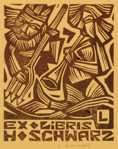 Exlibris by Rajmund Lewandowski from Poland for Herbert Schwarz - 