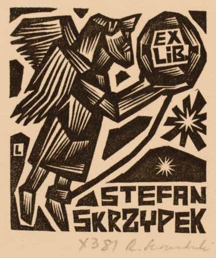 Exlibris by Rajmund Lewandowski from Poland for Stefan Skrzypek - Angel 