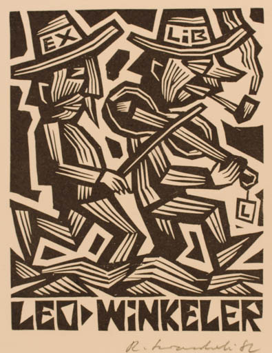 Exlibris by Rajmund Lewandowski from Poland for Leo Winkeler - Music 