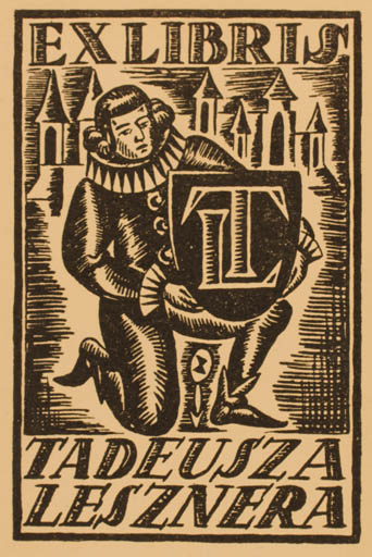 Exlibris by Marian Liotkowski from Poland for Tadeusza Lesznera - 