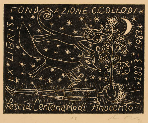 Exlibris by Zbigniew Lubicz-Miszewski from Poland for Fondazione Nazionale Carlo Collodi - 