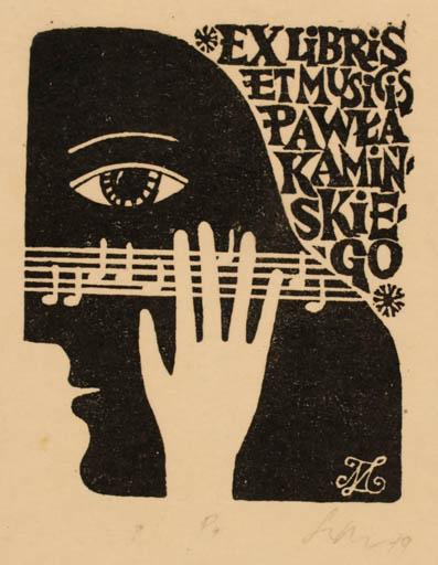 Exlibris by Zbigniew Lubicz-Miszewski from Poland for Pawla Kaminskiego - Hand(s) Music 