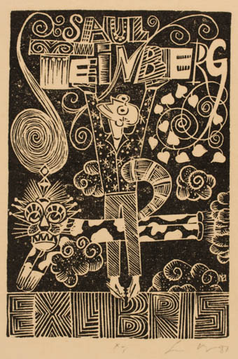 Exlibris by Zbigniew Lubicz-Miszewski from Poland for Saul Steinberg - 