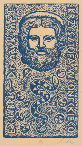 Exlibris by Zbigniew Lubicz-Miszewski from Poland for Dr. Krzysztofa Wroneckiego - Portrait 