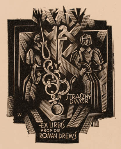 Exlibris by Wojciech Luczak from Poland for Prof. Dr. Roman Drews - 