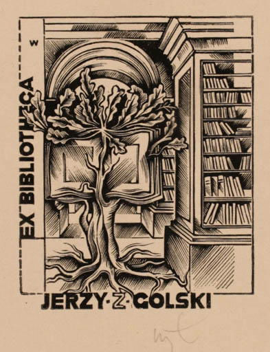 Exlibris by Wojciech Luczak from Poland for Jerzy Z. Golski - Book Interior Flora 