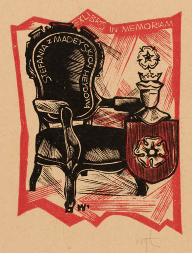 Exlibris by Wojciech Luczak from Poland for Stefania z Madeyskich Heydowa - 