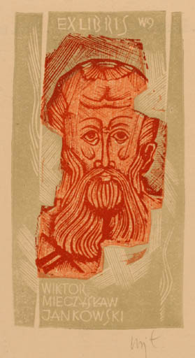 Exlibris by Wojciech Luczak from Poland for Wiktor Mieczyslaw Jankowski - Portrait 