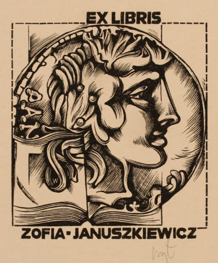 Exlibris by Wojciech Luczak from Poland for Zofia Januszkiewicz - Portrait 