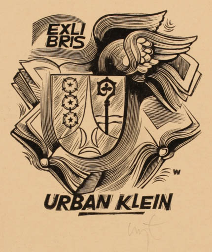 Exlibris by Wojciech Luczak from Poland for Urban Klein - Book 