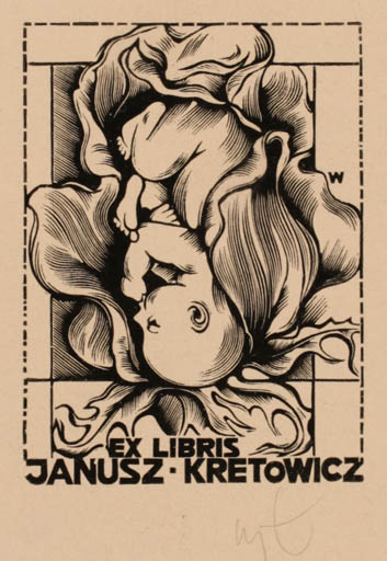 Exlibris by Wojciech Luczak from Poland for Janucz Kretowicz - Child 