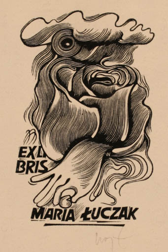 Exlibris by Wojciech Luczak from Poland for Maria Luczak - 