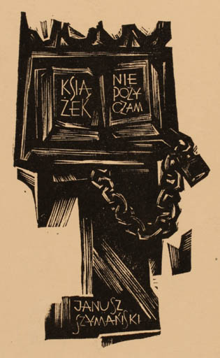 Exlibris by Wojciech Luczak from Poland for Janusz Szymanski - Book 