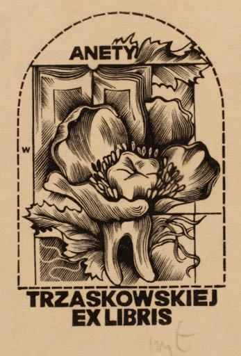 Exlibris by Wojciech Luczak from Poland for Anety Trzaskowskiej - Flower Book 