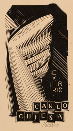 Exlibris by Boguslav Marszal from Poland for Carlo Chiesa - Abstract 