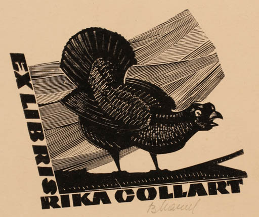 Exlibris by Boguslav Marszal from Poland for Rika Collart - Bird 