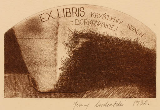 Exlibris by Jerzy Michalski from Poland for Krystyny Iwach Borkowskiej - Abstract 