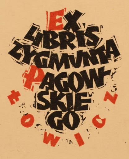 Exlibris by Adam Mlodzianoski from Poland for Zygmunta Pagowskiego - Text/Writing 