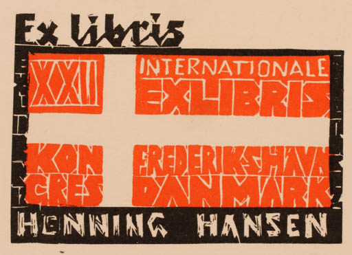 Exlibris by Klemens Raczak from Poland for Henning Hansen - Exlibris Congress Text/Writing 