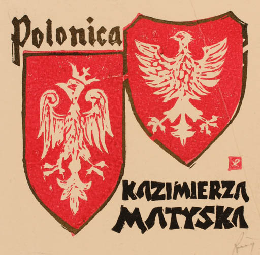 Exlibris by Klemens Raczak from Poland for Kazimierza Matyska - Heraldry 