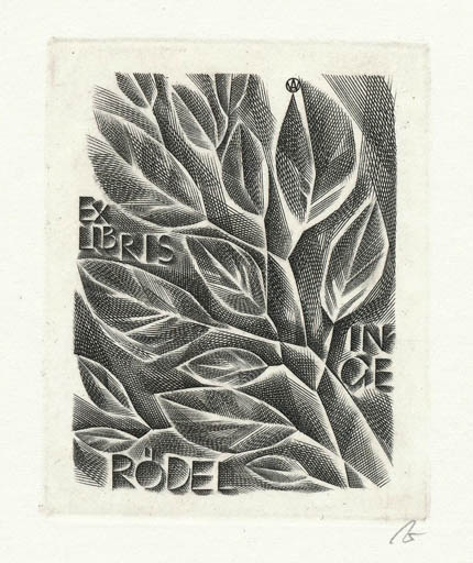 Exlibris by Wojciech Jakubowski from Poland for Inge Rödel - Flora 