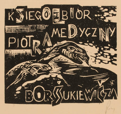 Exlibris by Klemens Raczak from Poland for Bor Sukiewicza - Fauna 