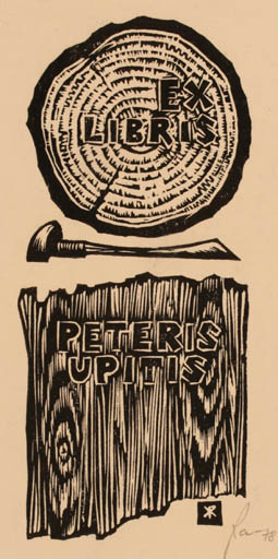 Exlibris by Klemens Raczak from Poland for Peteris Upitis - 