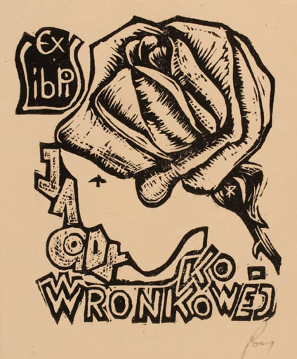 Exlibris by Klemens Raczak from Poland for ? Wronkowej - Flower 