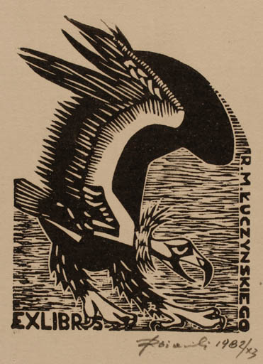 Exlibris by Jerzy Rozanski from Poland for R. M. Luczynskiego - Bird 