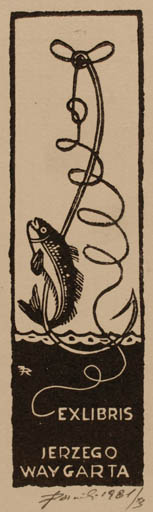 Exlibris by Jerzy Rozanski from Poland for Jerzy Waygart - Fish Hobby 