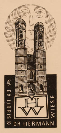 Exlibris by A. Szklovczy from Poland for Dr. Hermann Wiese - Church 