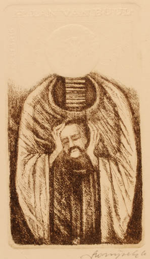 Exlibris by Kazimierz Szoltysek from Poland for H. Jan van Buul - Religion 