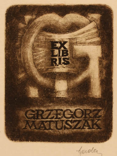 Exlibris by Tadeusz Szumarski from Poland for Grzegorz Matuszak - Monogram 