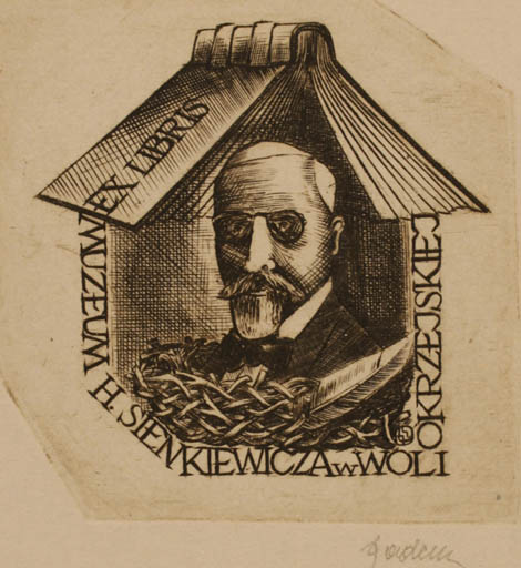 Exlibris by Tadeusz Szumarski from Poland for ? Muzeum Henryka Sienkiewicza w Weli Okrzejskiej - Book Portrait 