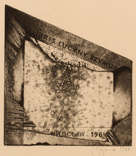 Exlibris by Bogdan Szymura from Poland for Lucyny Szymur - Abstract 