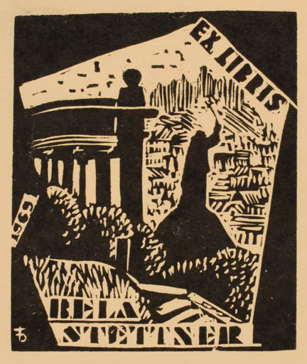 Exlibris by Bronislav Josef Tomecki from Poland for Bèla Stettner - 