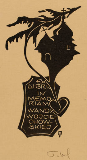 Exlibris by Tyrus Wenhrynowicz from Poland for Wandy Wojciechowskiej - 