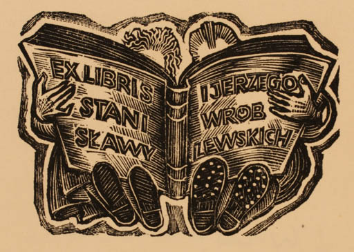 Exlibris by Krystyna Wroblweska from Poland for Stanialaw+Jerzego Wroblewskich - Book Couple 